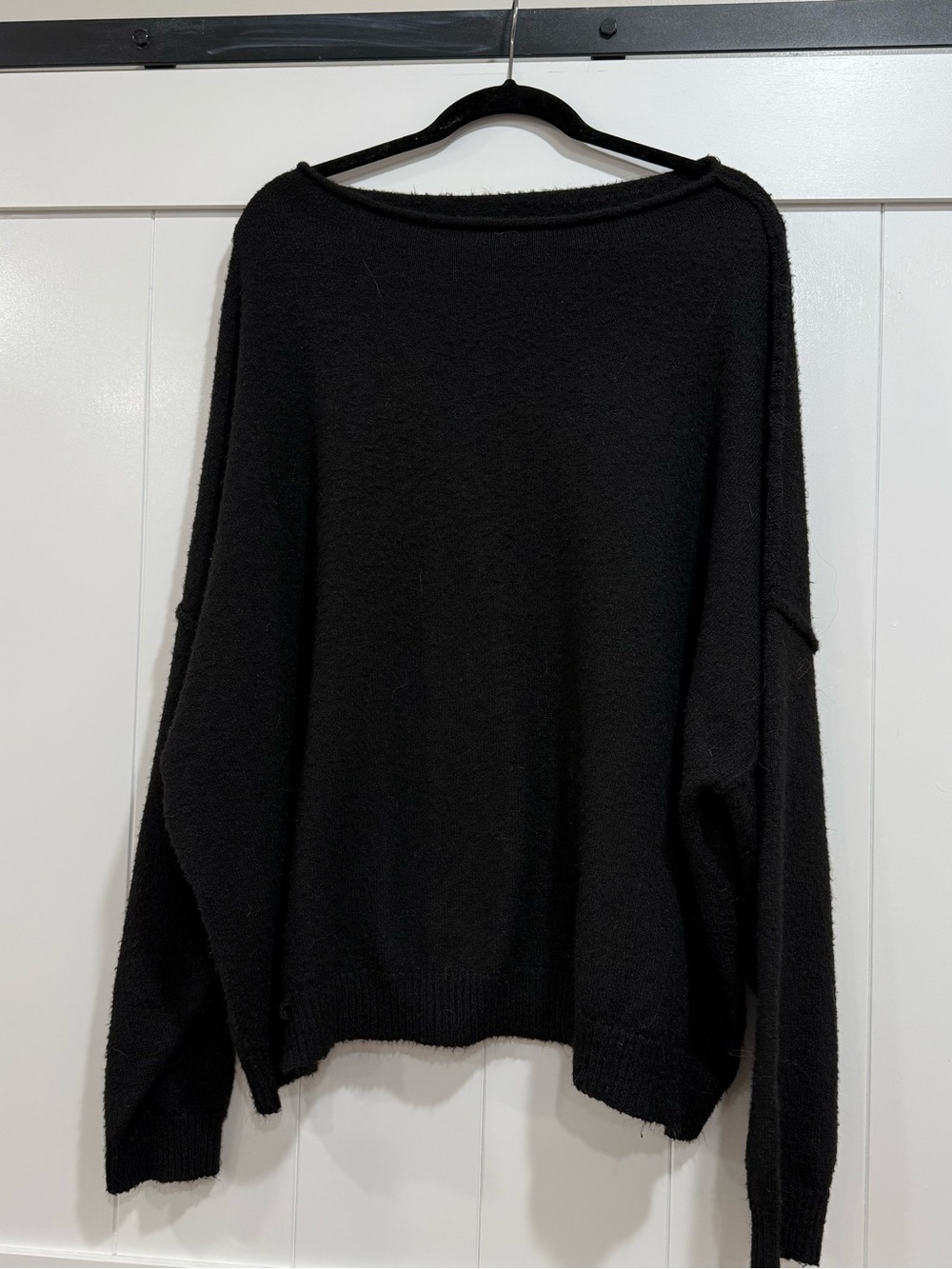 nuuds Black Relaxed Crewneck Sweater